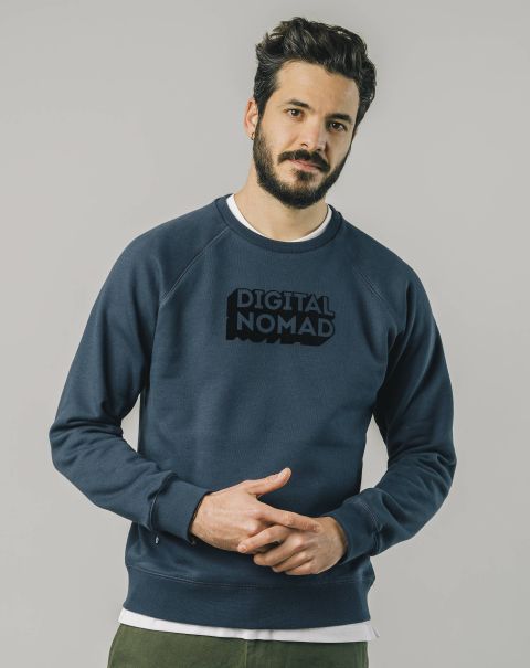 Digital Nomad Sweatshirt Indigo Luxury Sweatshirts Men