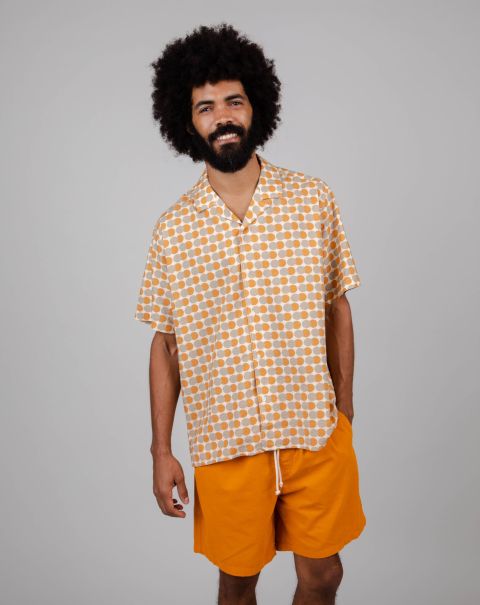 Short Sleeved Shirts Affordable Eclipse Aloha Shirt Sand Men