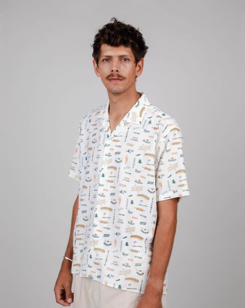 Short Sleeved Shirts Sabrosa Aloha Shirt White Top-Notch Men