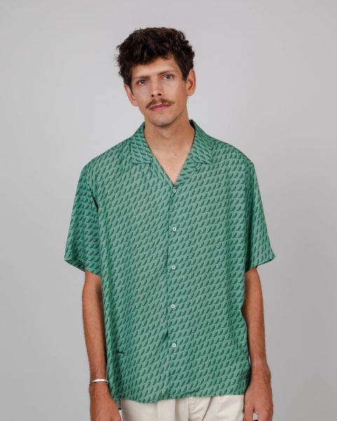 Short Sleeved Shirts Men Chilli Aloha Shirt Green Free