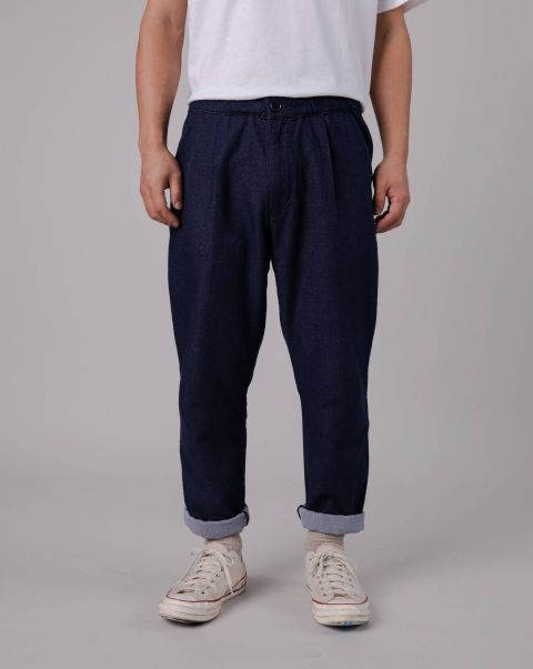 Easy Flannel Comfort Chino Navy Pants Men
