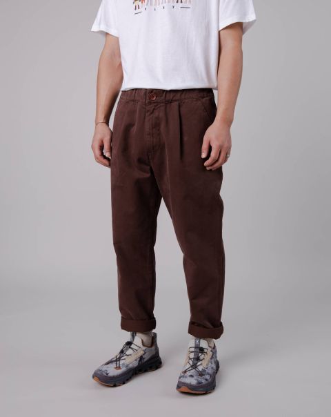 Vivid Men Comfort Chino Brown Pants