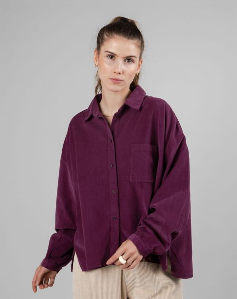 Long Sleeved Blouses Women Babycord Boxy Blouse Prune Buy