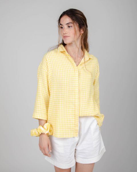 Women Long Sleeved Blouses Lorena 3/4 Sleeve Blouse Lemon Sale