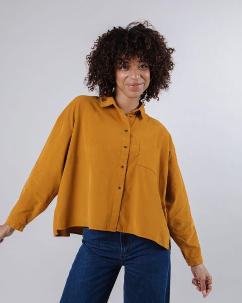 Long Sleeved Blouses Women Babycord Boxy Blouse Toffee Buy