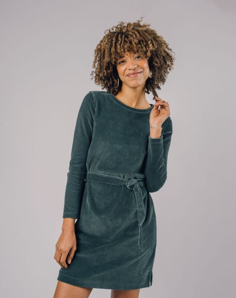 Corduroy Belted Dress Forest Green Dresses & Jumpsuits Wholesome Women