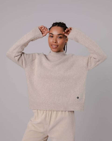 Perkins Wool Cropped Sweater Beige Knitwear Women Online