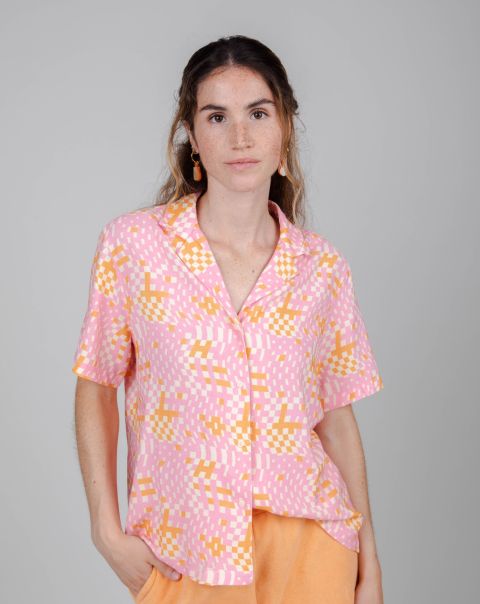 Short Sleeved Blouses Discount Dizzy Aloha Blouse Rose Women