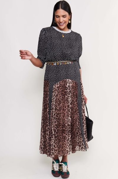 Vintage Meg - Godet-Skirt Dress Dresses Leopard Polka Dot Women