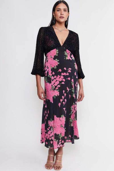 Women Melanie - Silk Midi Dress Dresses Cheap Blossom Pink