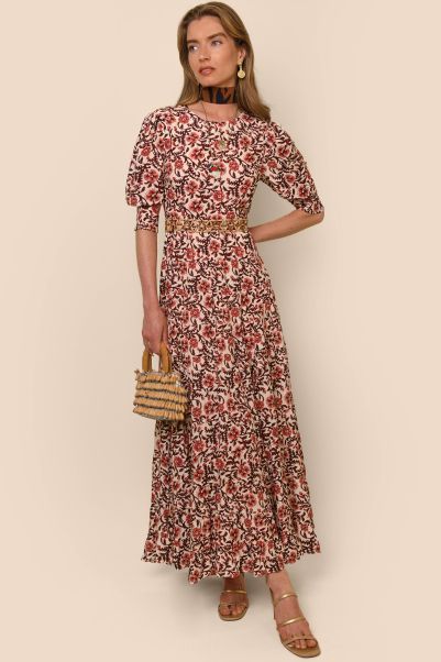 Women Proven Agyness - Tiered Midi Dress Dresses Sarasa Rose Blush