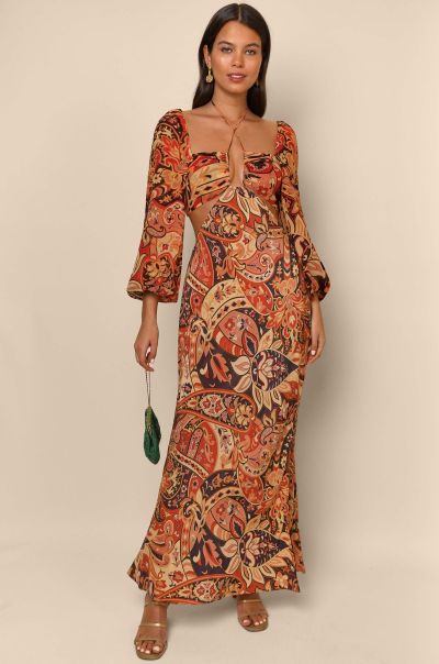 Women Easy Kamilla - Silk Cut-Out Dress Dresses Grace Paisley Canyon