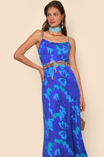 Looking Glass Blue Dresses Women Dulcia - Cami Midi Dress Versatile