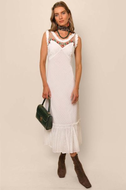 Exceed Adela - Embroidered Dress Women White Dresses