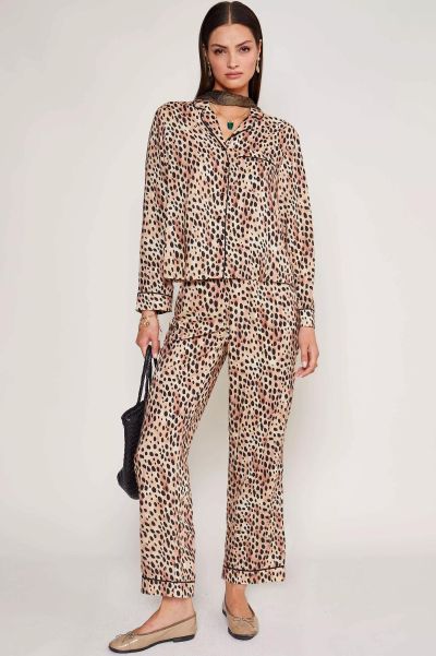 Loungewear Elegant Austin - Classic Pyjama Set Women Leopard Fields Brown
