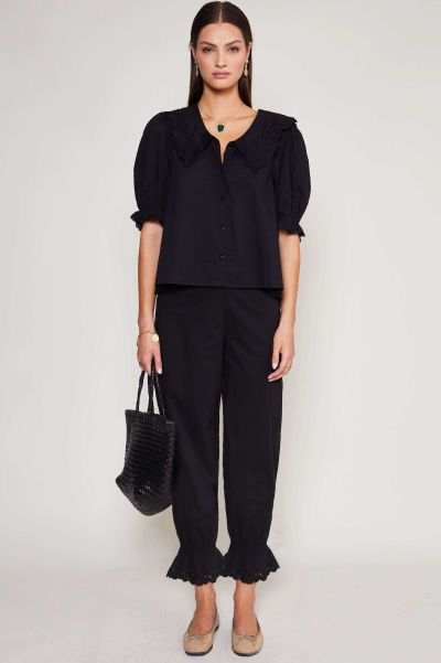 Margot - Cotton Pyjamas Practical Black Loungewear Women