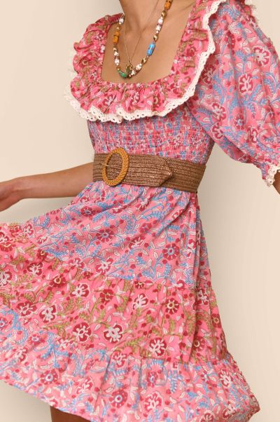 Distinctive Women Harlow - Tiered Mini Dress Loungewear Sarasa Pink Mix