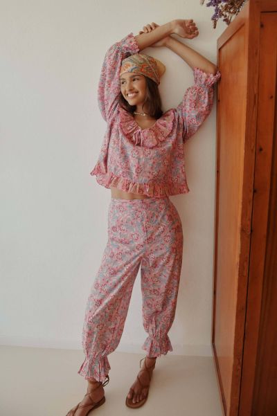 Women Lowest Price Guarantee Bobbie - Frilled Pyjama Set Sarasa Pink Mix Loungewear