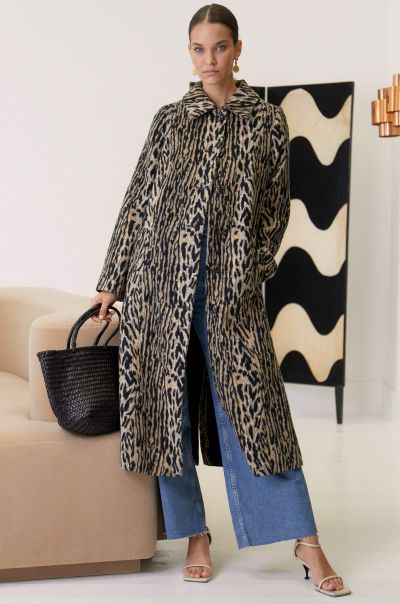 Coats And Jackets Exclusive Women Milly - Leopard Coat Bohemia Leopard