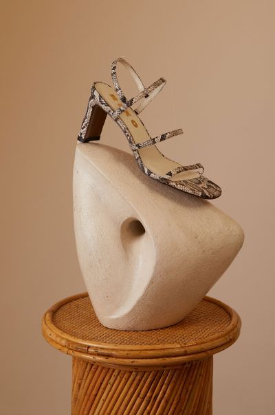 Women Shoes Snakeskin Ciervo - Leather Sandals Secure