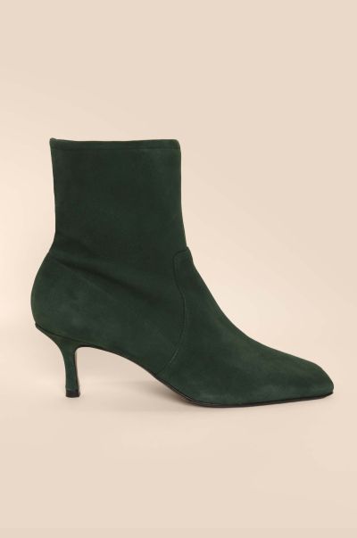 Green Shoes 2024 Women Louis - Suede Ankle Boots