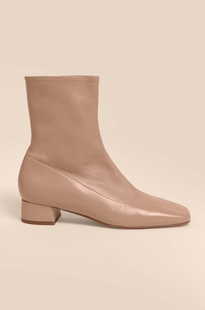 Rey - Leather Ankle Boots Shoes Nude Uncompromising Women
