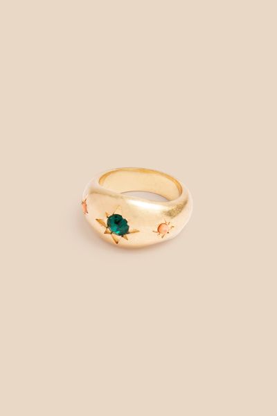 Jewellery Women Gold & Green Circe - Gold-Plated Ring Flash Sale