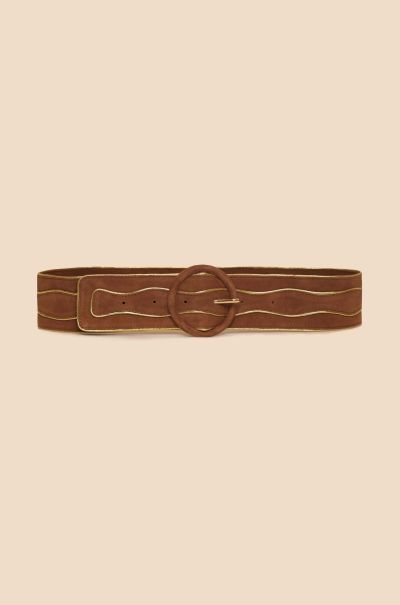 Chic Catalina - Suede Leather Belt Tan Women Belts