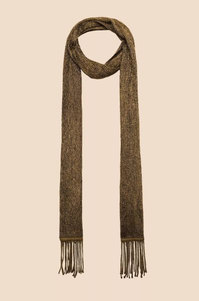 Channing - Gold Knit Scarf Women Scarves Gold Sale