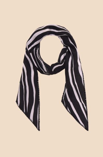 Women Alexa - Silk Scarf Scarves Abstract Zebra Black Custom
