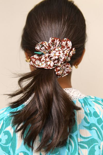 Women Reliable Leyna - Mini Scrunchie Hair Chocolate Daisy Chain