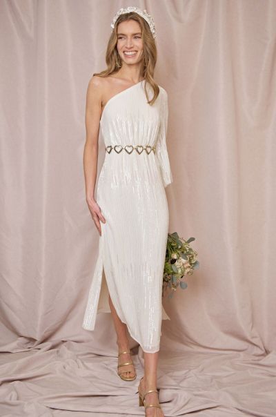 Bradshaw - Sequin Maxi Dress Offer Women Ombre Sequin Ivory Party